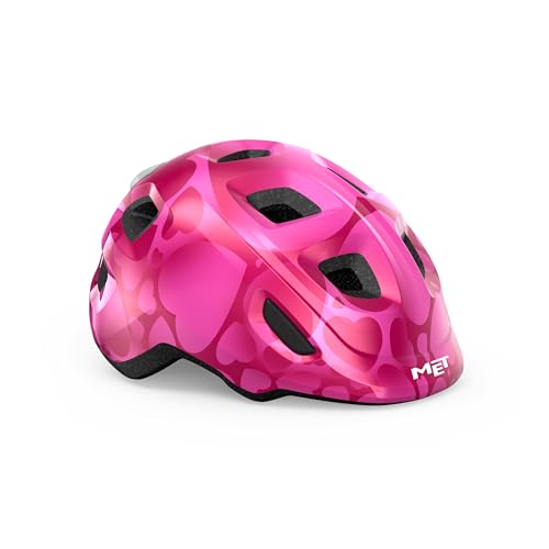 MET - Hooray MIPS Children's Cycling Helmet In Pink / Hearts Size Extra Small (46-52 cm), Pink Hearts Glossy, XS