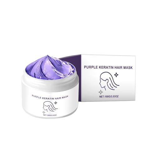 Mascarilla Capilar De Queratina Púrpura, Tratamiento De Reparación Profunda Para Cabello Dañado, Hidratación Intensa Y Control Del Encrespamiento, Para Todo Tipo De Cabello (1pcs)