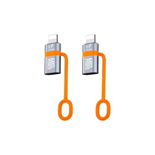 ���{�̒������ MSL FORCE USB-C to Lighting �ϊ��A�_�v�^ �f�[�^�]�� (PC�Ԃ̂�) PD�[�d 36W 480Mbps �X�g���b�v�t(�Q�Z�b�g(�I�����W), USB-C(���X) to Lighting(�I�X))