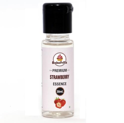 Image of Bakefrillz Strawberry Food Flavour Essence for Cake Baking | Baking Essential Ideal for Ice creams, puddings, cookies, essence for cake making - 30ml (Strawberry)