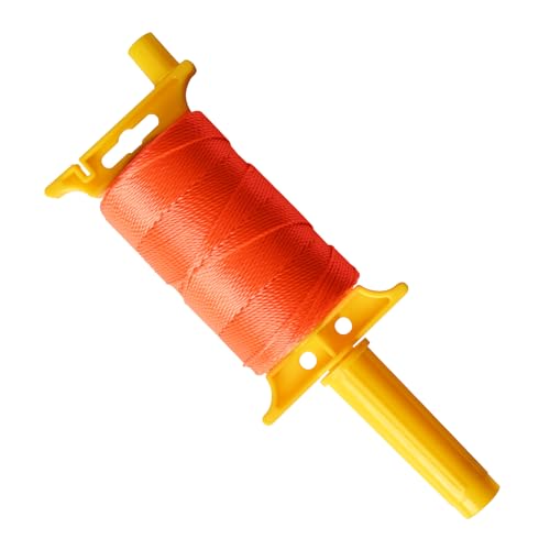 BSRHOME Reloadable Line Reel,Mason Line String Line,600 Ft Length Nylon Twine,18 Braided Nylon String for Gardening Or Masonry Tools,Twine String for Gardening,Orange