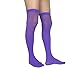 spomei Women’s Opaque Thigh High Stockings, Stretchy Nylon Over Knee Socks for Costume, Graduation, Retro Style (Purple)