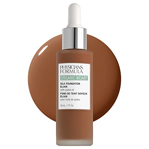 Physicians Formula Organic Wear All Natural Liquid Foundation Elixir Deep Cool, Full Coverage | Dermatologist Tested, Clinicially Tested