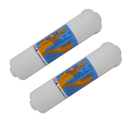 IPW Industries Inc Omnipure (K5586-CC) - 25.4 cm x 6.3 cm GAC con filtro en línea de fosfato 3/8 pulgadas NPT 2 unidades