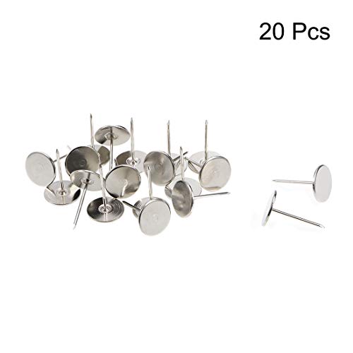 Uxcell A19012700UX0045 Upholstery Nails Tacks 19Mmx30Mm Flat Head Furniture Nails Silver Tone thumb #1