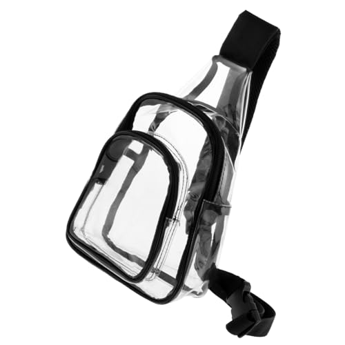 Gogogmee PVC Clear Sling Bag for Men Portable Crossbody Sports Bag Stadium Approved Transparent Shoulder Bag for Travel and Outdoor Activities