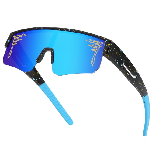 Image of FIXEROS Polarized Fit Over Glasses Sunglasses for Men Women Wrap Around Sports Goggles for Driving Cycling Fishing