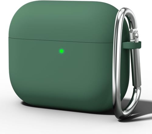 Image of Meyaar for Apple AirPods Pro 3 Case Cover with Keychain, Soft Skin Silicone Case Cover, Full Protective Case Cover Compatible with AirPods Pro (3rd Generation) Case 2025 (Green)