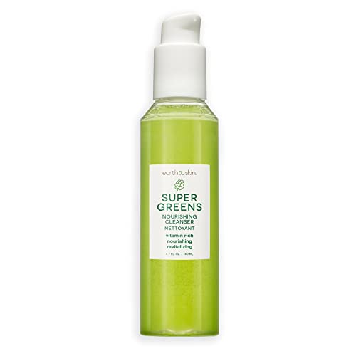 Earth To Skin Super Greens Nourishing Face Cleanser, Vitamin Enriched, Daily Face Wash for All Skin Types (4.7 Fl Oz)