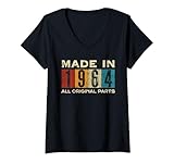 Photo Gallery donna retro 1964 tutte le parti originali vintage made in 1964 uomo donna maglietta con collo a v Photo Gallery donna retro 1964 tutte le parti originali vintage made in 1964 uomo donna maglietta con collo a v