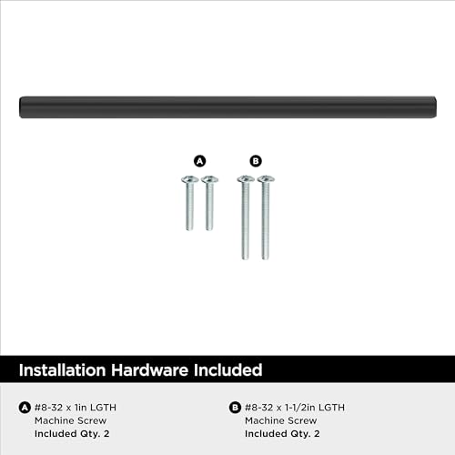 Image of Amerock 6-5 /16 inch Bar Pulls Black Bronze Drawer Pull | 6-5 /16 inch (160mm) Center-to-Center Mounting Distance and 8-5 /8 inches Overall Length, Durable Carbon Steel Cabinet Hardware