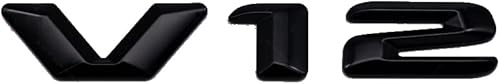 1 emblema de motor V12 3D para guardabarros de puerta, maletero y portón trasero, calcomanía de repuesto (negro)