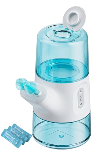 MAOEVER Nasal Irrigation System – Sinus Rinse Machine with Dual Water Tank, Automatic Waste Collection & Adjustable Water Flow, Congestion & Sinus Care, Positive Pressure(301ml)