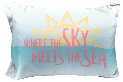Jay Franco Disney Moana 1 Pack Reversible Pillowcase - Tropical Patchwork Double Sided Pillow Cover - Features Pua, Kids Super Soft Bedding
