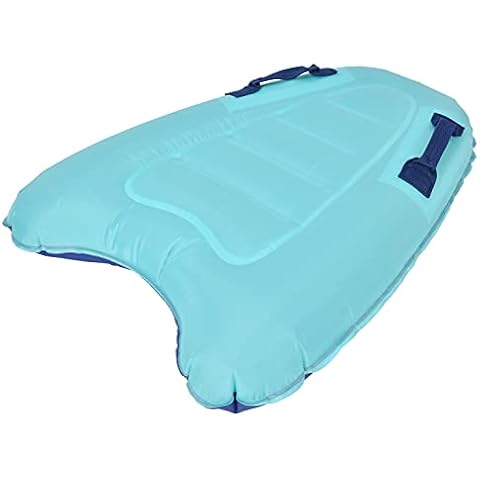 Portable Inflatable Surf Body Board, Lightweight Swimming Pool Bodyboard Aid Mat Learn to Swim, Floated Mat Devices Children's for Both Kids and Adult(blue) Cover