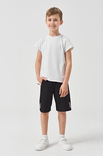 SHOOYING Boys Quick Dry Athletic Zipper Shorts Sets2