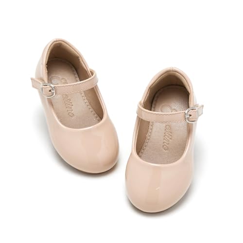 ESTINE Toddler Little Girls Ballet Shoes Baby Kids Princess Dress Wedding Strap Mary Jane Flats - Main Image