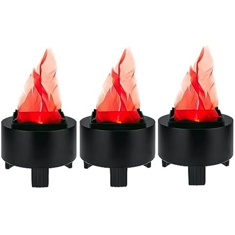 Lancoon 3D LED Fake Fire Flame Light, 3 Pack Artificial Flickering Flame Lamp Bulb Electric Campfire Effect Indoor for Christmas Halloween Festival Event Party Club Decoration Cover