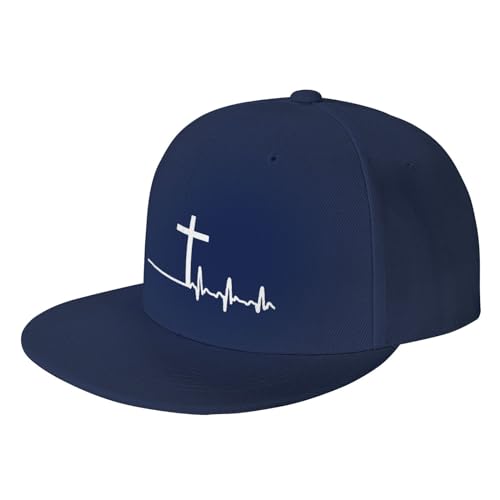 Christian Cross Heartbeat Outdoor Baseball Hat Flat Hat2