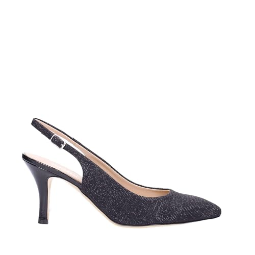 Sandale bout fermé Melluso D134L noir à paillettes pour briller en soirée