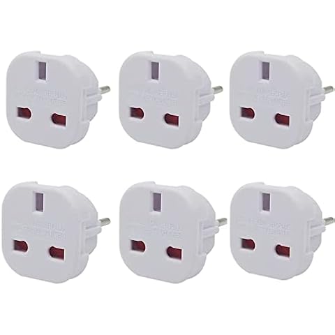EU Travel Adapter, [6 Pack] UK to European Plug Adapter, Europe Converter 3 Pin to 2 Pin Type C, E, F for Spain, France, Italy, Portugal, Germany, Greece, Poland, Turkey, and more Cover