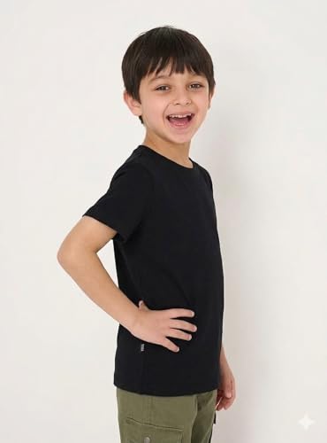 Image of Double F Branded Cotton Bio wash Round Neck Half Sleeve Solid T-Shirt for Boys and Baby