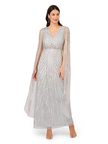 Adrianna Papell Women's Beaded Cape Gown