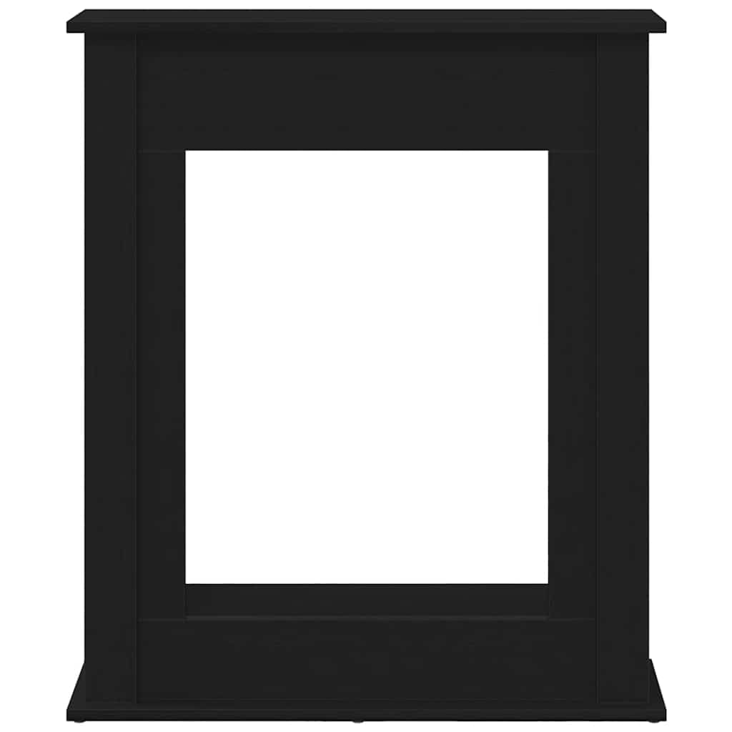 Cornice per caminetto, effetto rovere nero, in legno, 75 x 20 x 87,5 cm, ripiano per fiamme LED, cornice decorativa per camino per soggiorno, facile da pulire e stabile