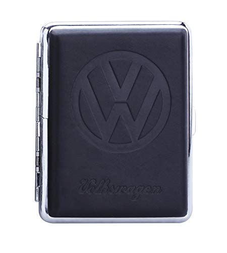 Preisvergleich Produktbild VW ZIGARETTENETUI Leder schwarz Volkswagen Zigaretten Etui Zigarettenbox Case 37