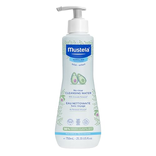 Image of Mustela Baby Cleansing Water - No-Rinse Micellar Water - with Natural Avocado & Aloe Vera - for Baby's Face, Body & Diaper - 1 or 2-Pack - Various Sizes