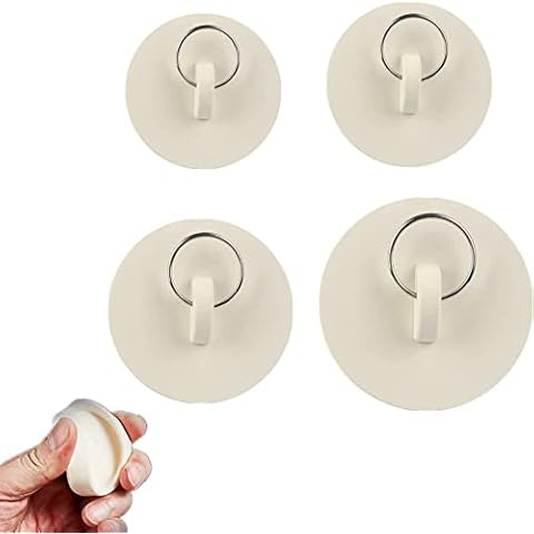 YIYI 4 Pieces Drain Stopper Set,4 Sizes, White Stopper Plug with Hanging Ring for Bathtub, Kitchen and Bathroom Cover