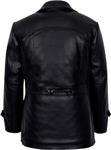 Hide & Seek Mens Vintage Blazer Double Breasted WWII lapel Collar Doctor Trench Pea Coat4