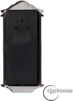 Quickway Imports Vintage Grandfather Wood - Looking Plastic Antique Pendulum Wall Clock for Living Room Decor, Kitchen, Office, Or Dining Room, Silent Wall Mount Battery-Operated, Large Brown