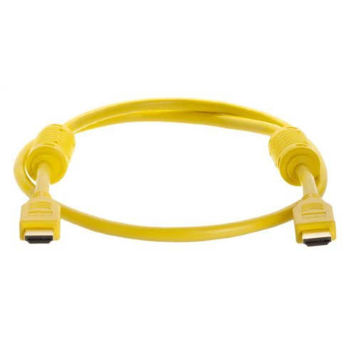 28AWG HDMI Cable with Ferrite Cores Yellow 3FT