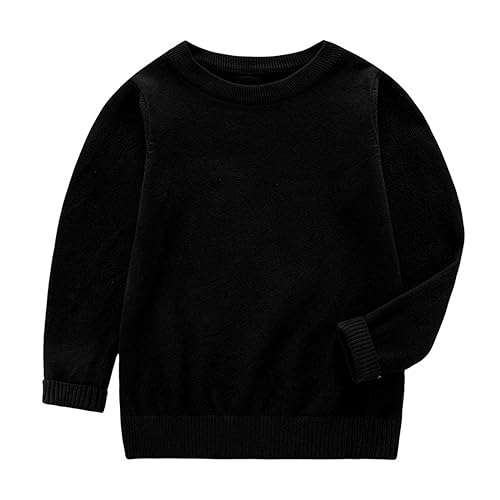 Girls Sweater Zipper Toddler Boys and Girls Fall and Winter Round Neck Pullover Solid Color Toddler Full Zip