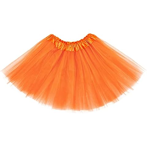 Century Star Girls Tutu Skirt Tulle Ballet Skirts 3 Layers Princess Tutu for Baby Toddler Kids Christmas Party Dress Birthday 3-8T Orange Cover