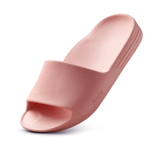 Image of Frido Arch Comfort Slides for Women & Men, Built-In Arch Support, Cushioned EVA Footbed, Non-Slip Sole, Indoor & Outdoor Slippers for Home, Beach, Pool, Travel & Daily Wear