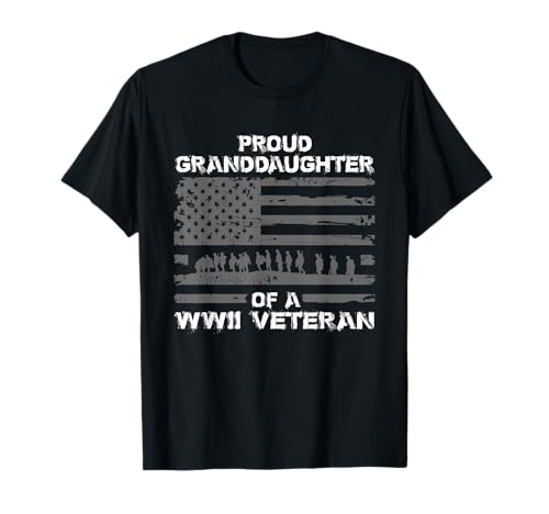 Camisetas para hombre con orgullo de nieta de la Segunda Guerra Mundial Camiseta