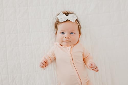 Image of Copper Pearl Zip-Up Footie Baby Pajamas - Soft Newborn Onesies for Boys & Girls, Tag-Free with Two-Way Zipper Baby Sleepers for Newborn - 24 Months, Blush