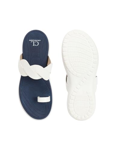 Image of Carlton London Women's Comfort Sandals | Stylish Slip on Flats with Cushioned Soles | Trendy Lightweight Durable & Comfortable Fashion Sandal for Outdoor Use