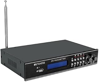 Retekess TR510 FM Transmitter, Long Range FM Broadcast Transmitter with Dual Mic, 3 Preset Stations, FM Radio Station for Church Parking Lot,Drive in Movie,Support USB Drive and RCA Inputs