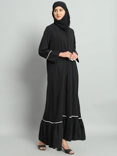Styleville.in Women Arabic wear abaya with Hiajb Black XL