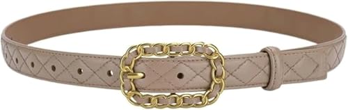 Belts for women, Waist Belt Women's Waist Belts adjustable Alloy Pin buckle Leather Belt Women's Dress Jeans Casual Versatile Belt(Light Khaki)