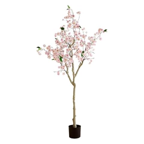 Cherry Blossom Tree, Artificial Flower Tree, Pink Flower Artificial Tree Fake Tree 5 Feet, Outdoor and Indoor Tall Artificial Plant, for Home, Party, Wedding Decoration Cover