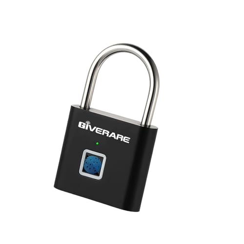 Fingerprint Smart Padlock, Biometric Metal Keyless Thumbprint Lock Alloy, USB Rechargeable, Quick...