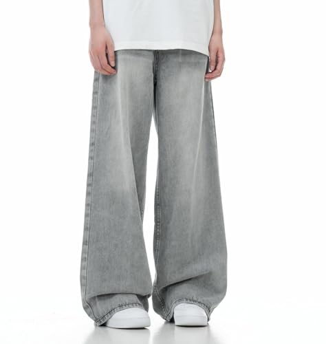 Y2k Baggy Jeans Men Women Wide Leg Grey Skater Jeans Vintage Grunge Oversized Denim Pants Hip Hop Streetwear4
