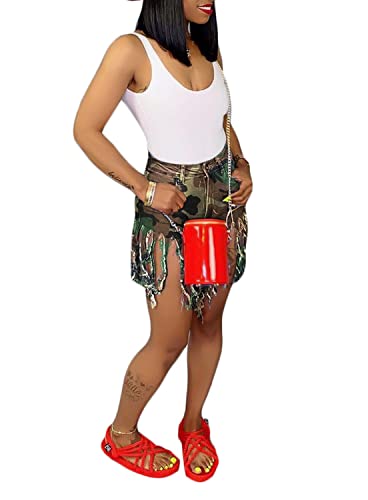 SIAEAMRG Women's Juniors Denim Shorts, High Waisted Frayed Raw Hem Tassels Short Pants Jeans2