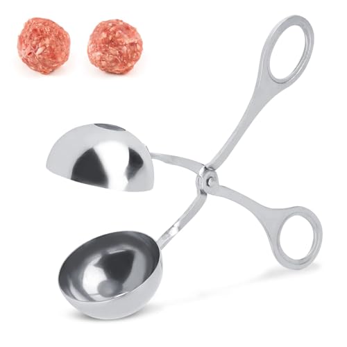 Meatball Scoop Ball Maker, Meat Baller Tongs Melon Baller Stainless Steel Cookie Dough Scoop Cake Pop Maker (S)