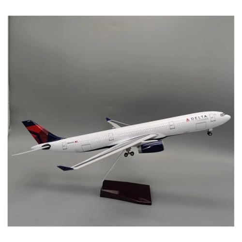 Modelo de avión Delta Airlines A330 escala 1135 avión de resina 47 cm con luz para exhibición 7