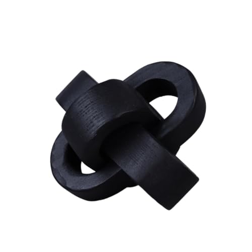Cadena de madera decorativa de 3 eslabones negros estilo boho 2